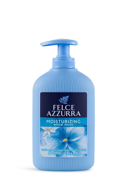 Image d'un savon liquide au musc blanc Felce azzurra.