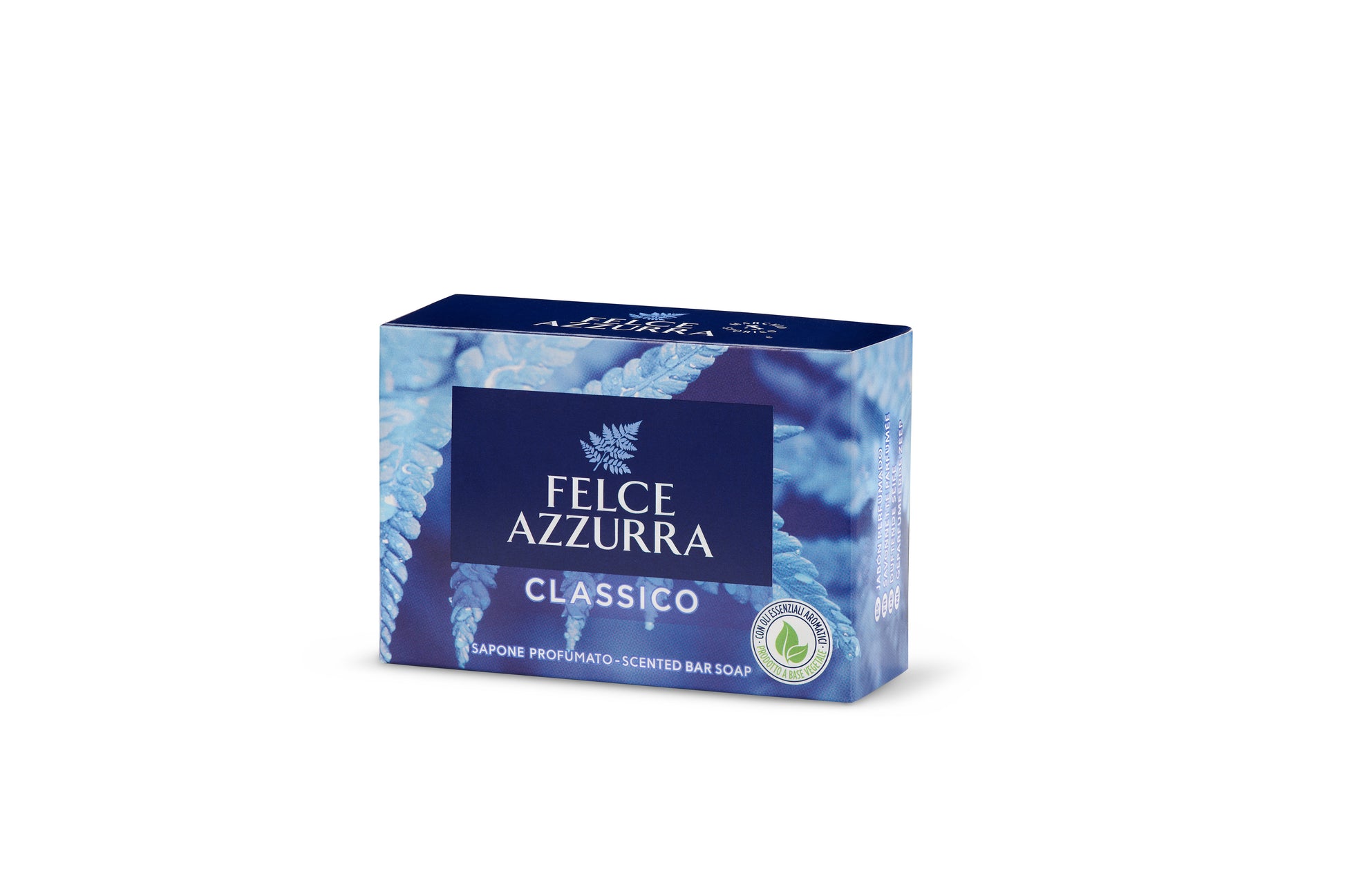 Image d'une boite de savon solide original Felce azzurra.